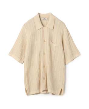 リネンコットンメッシュ ニットシャツ