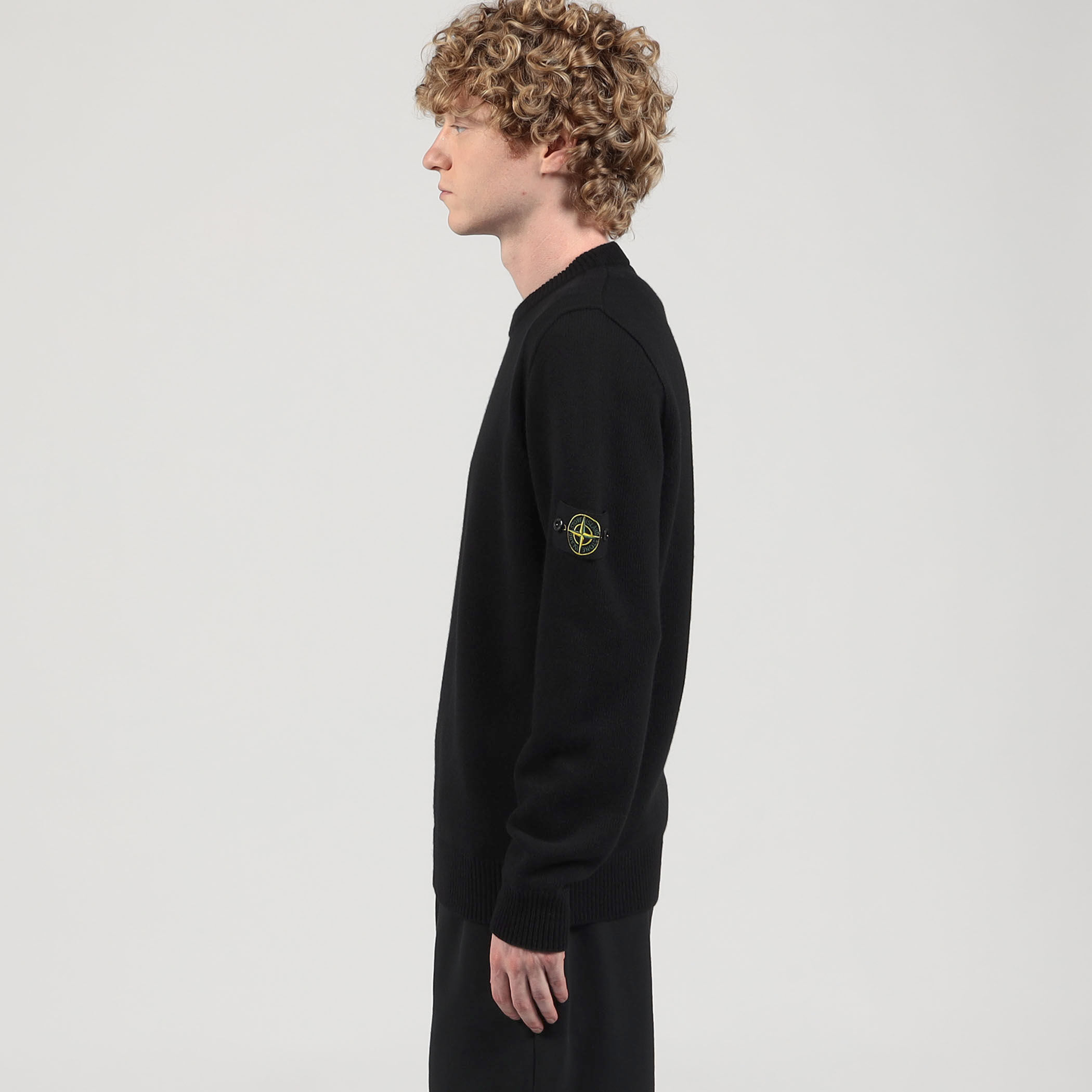 ★STONE ★ローハンド コットン クルーネック ニット BritishWool」l畔編みクルーネックニット(M オフシロ): トップス