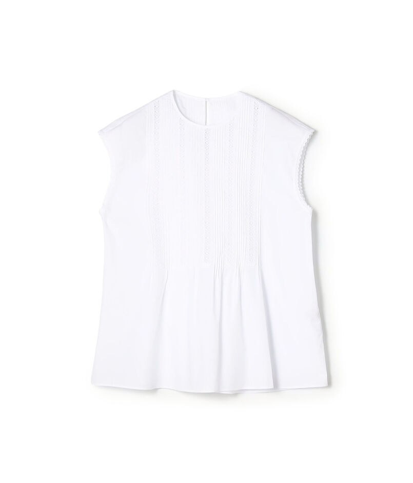 コットンコンビネーション ピンタックブラウス