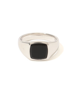 TOM WOOD Kay Ring Polished Onyx