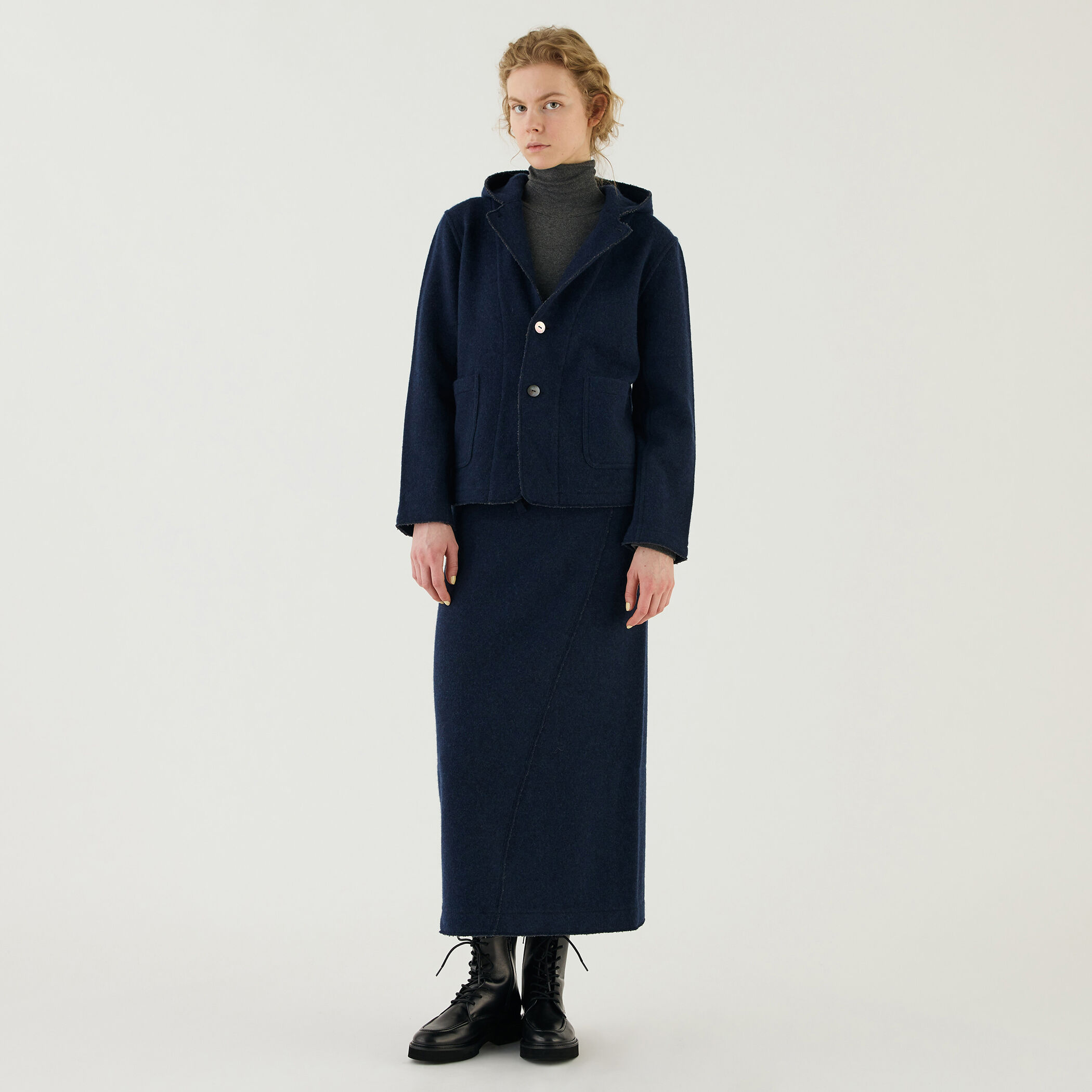 ウールコットンバックパイル フードジャケット｜トゥモローランド 公式通販