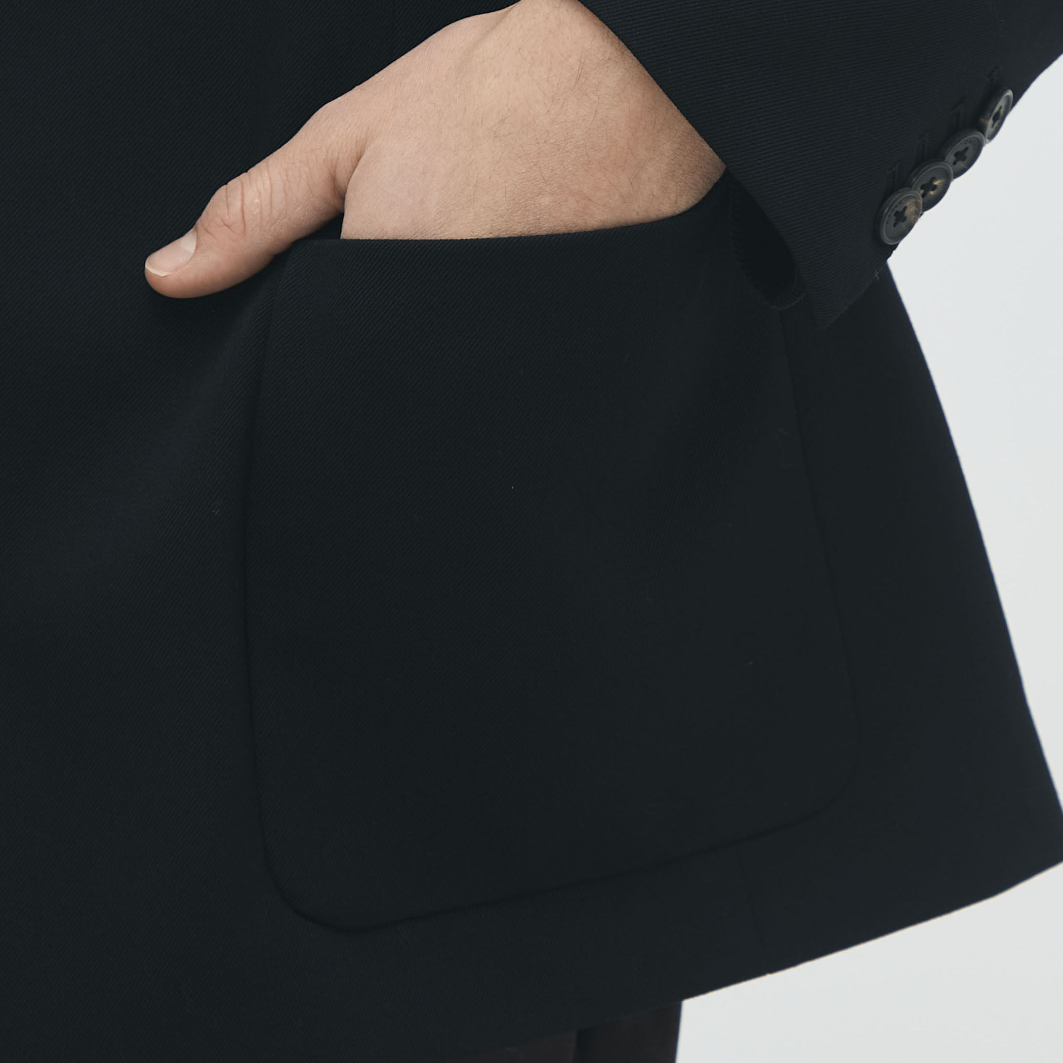 ウールギャバジン コーデュロイラペルテーラードジャケット