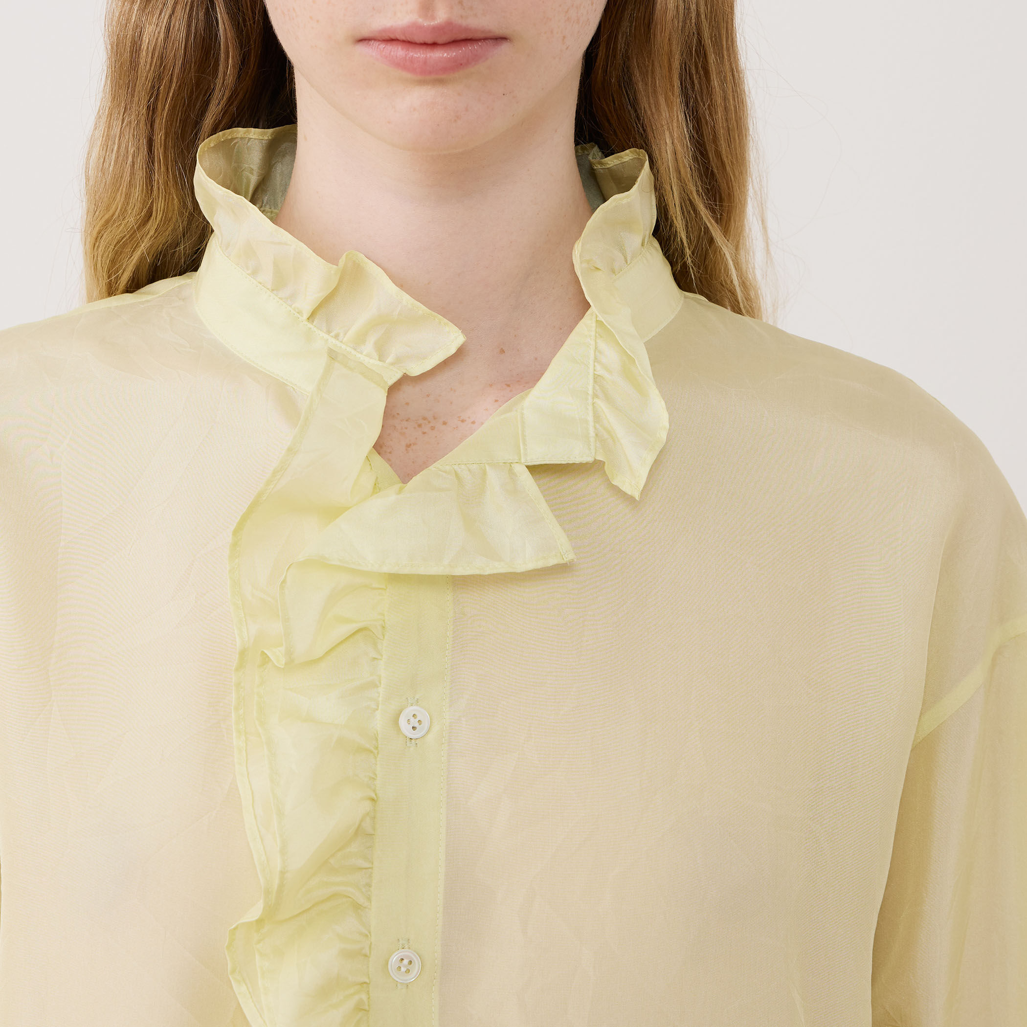 シルクハブタエ フリルカラーシャツ｜トゥモローランド 公式通販