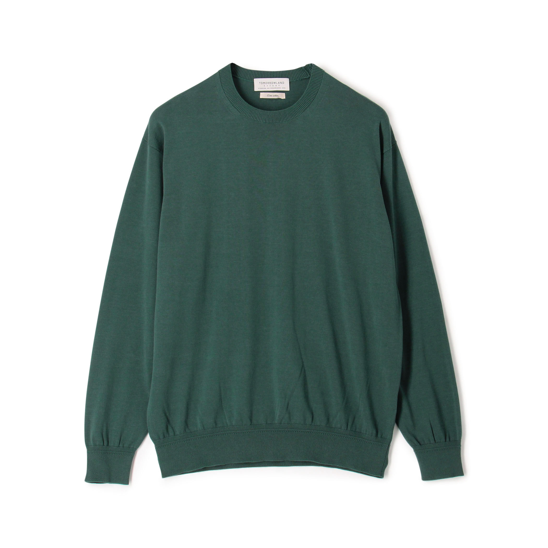 □TOMORROWLAND tricot ギザコットン クルーネックプルオーバーニット
