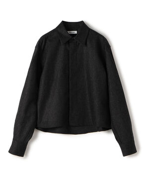 ウールメルトンポプリン クロップドシャツ