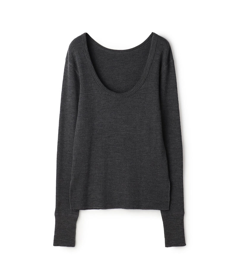 ウールワッフルジャージー フィットカットソー