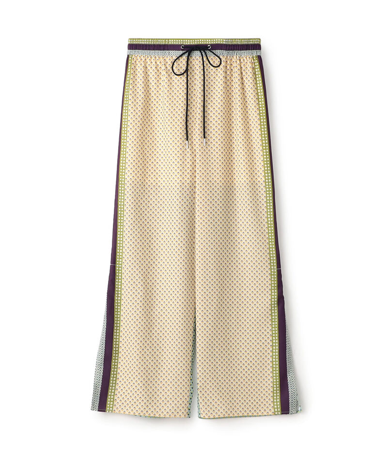 パネルプリント イージーストレートパンツ