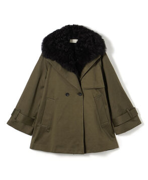 コットンサテン ムートンカラーコート