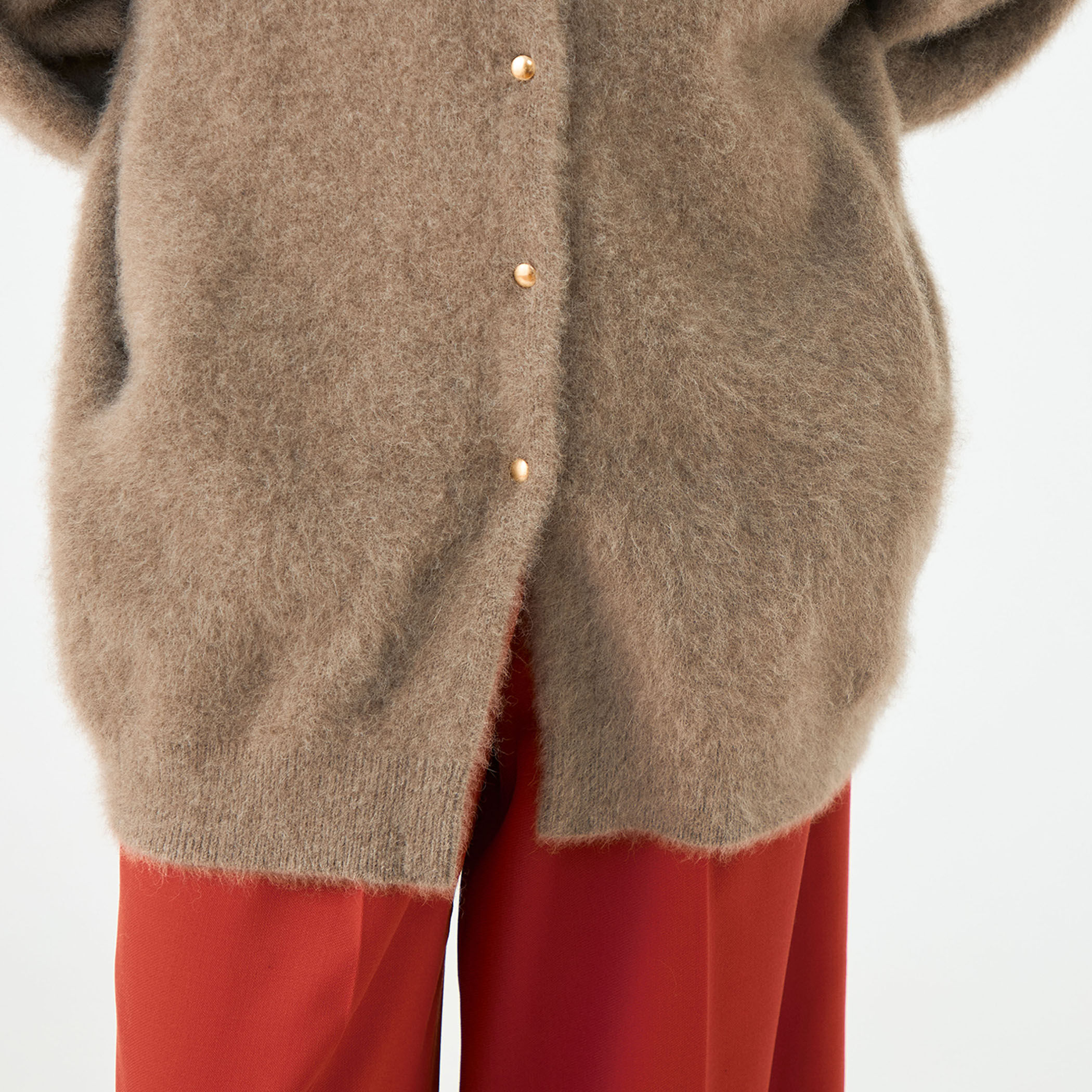 Phlannel ダークブラウン ヤクカーディガンサイズ3 Phlannel ダークブラウン ヤクカーディガンサイズ3