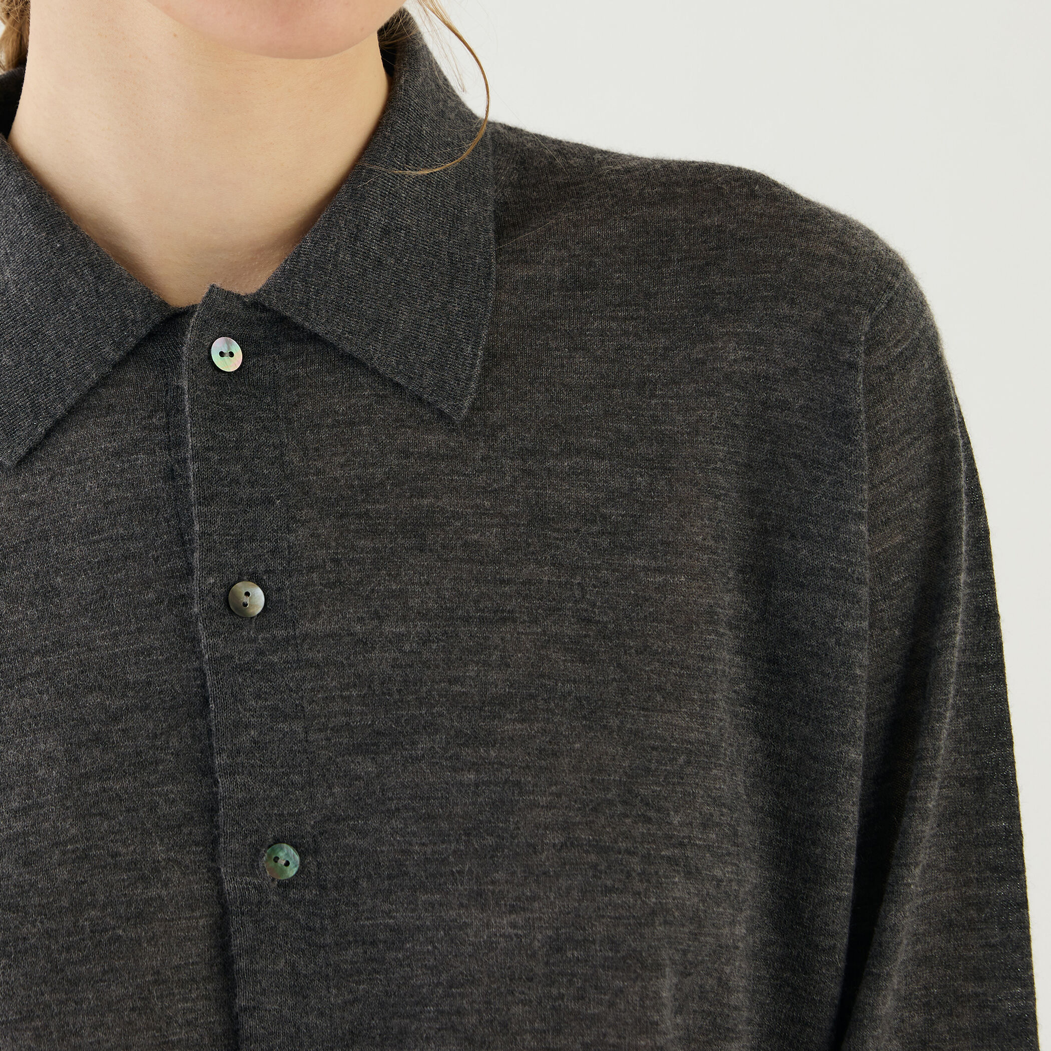 定価77000円 GALERIE VIE 9ゲージ カシミヤ ニット ポロシャツ 【公式