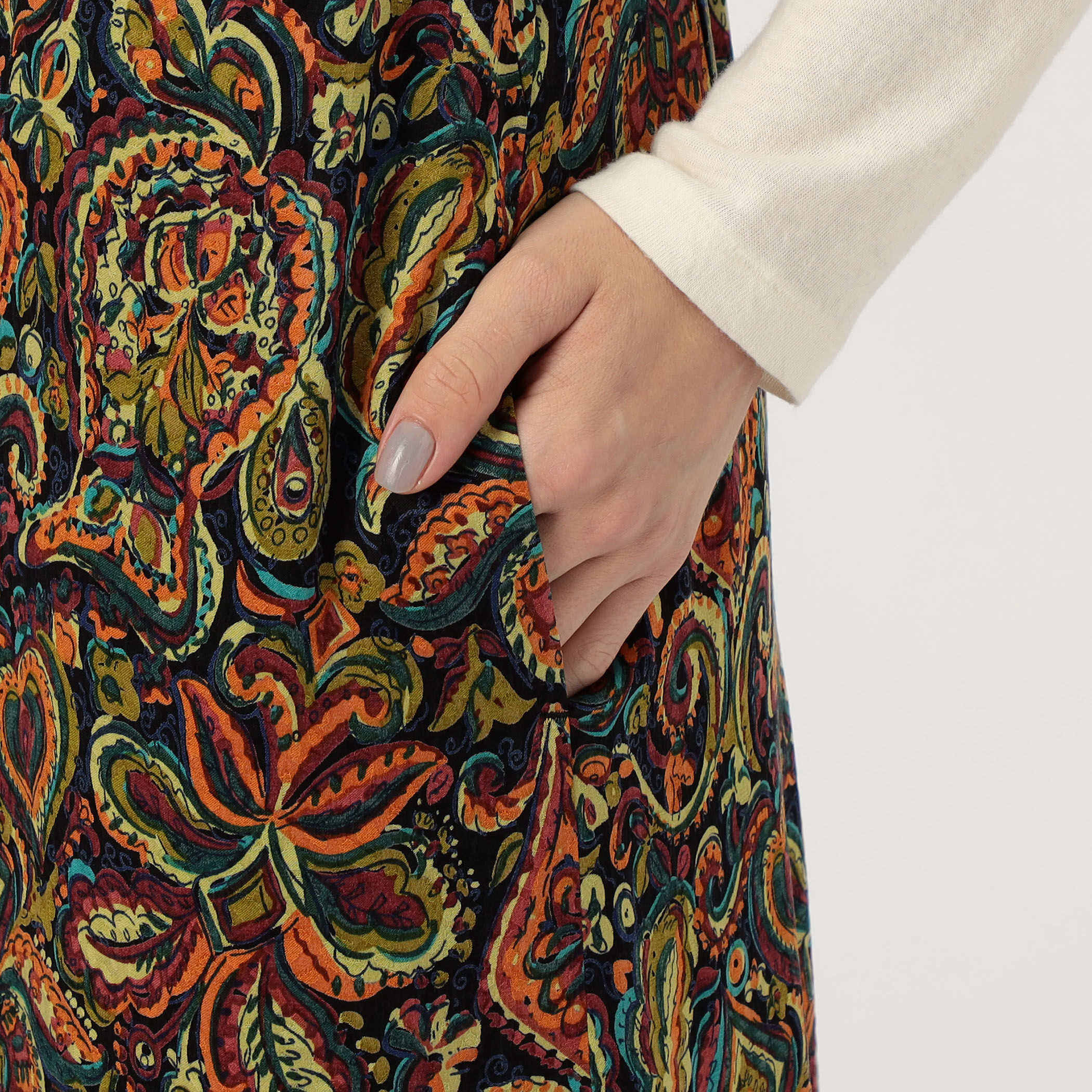 キュプラレーヨンジャカード キャミソールワンピース