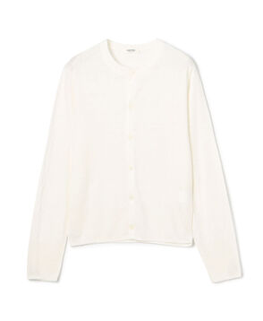 プレーンリネン クルーネックカーディガン