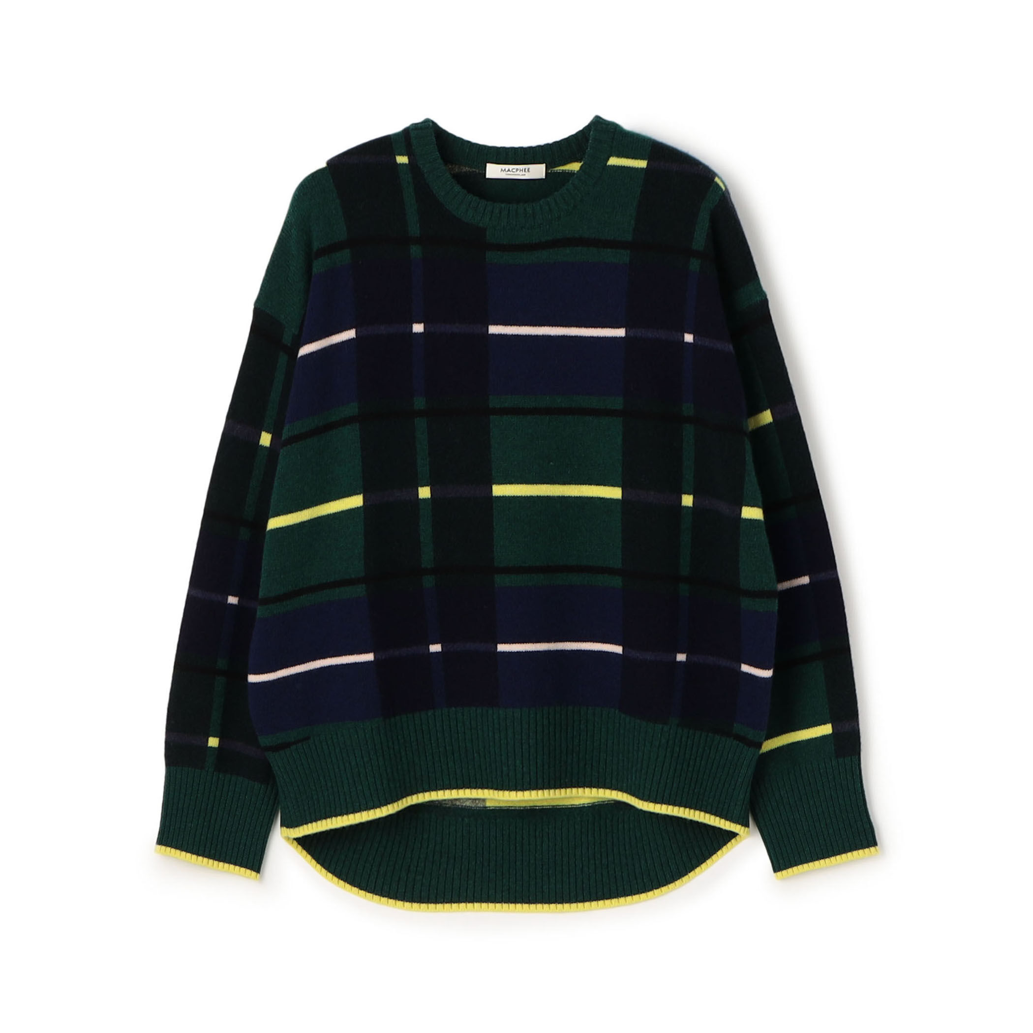 MACPHEE マカフィー　ニット　tomorrowland クルーネック　黒 セール】 ハイブリットコットンケーブル クルーネックプル