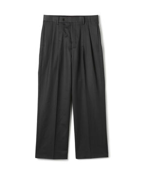 コットンキュプラ ツイル 2タックワイドストレートパンツ