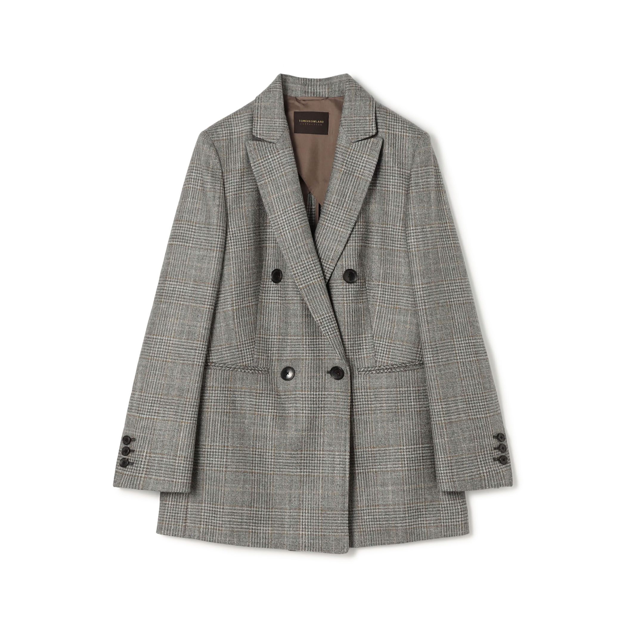 SILK AIR GLEN CHECK ダブルブレストジャケット