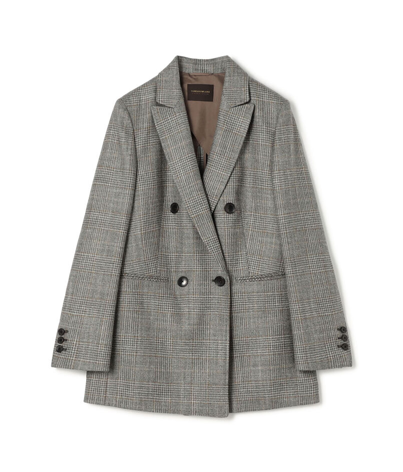 SILK AIR GLEN CHECK ダブルブレストジャケット