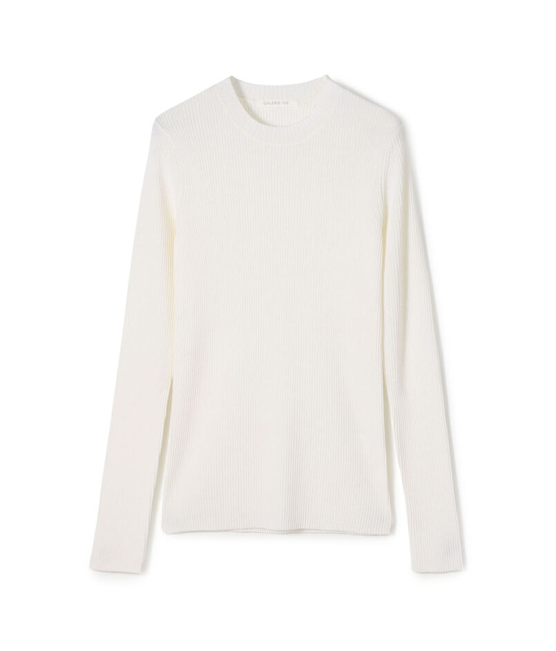 プルミエールウールリブ クルーネックプルオーバー