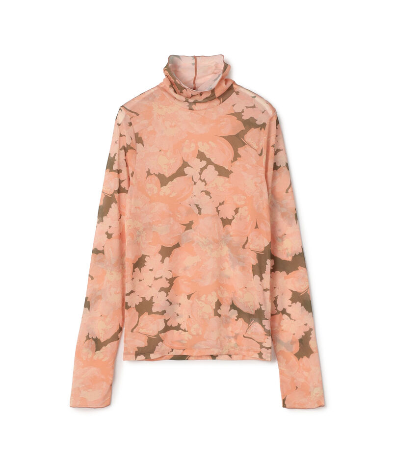 ピオニープリント タートルネックプルオーバー