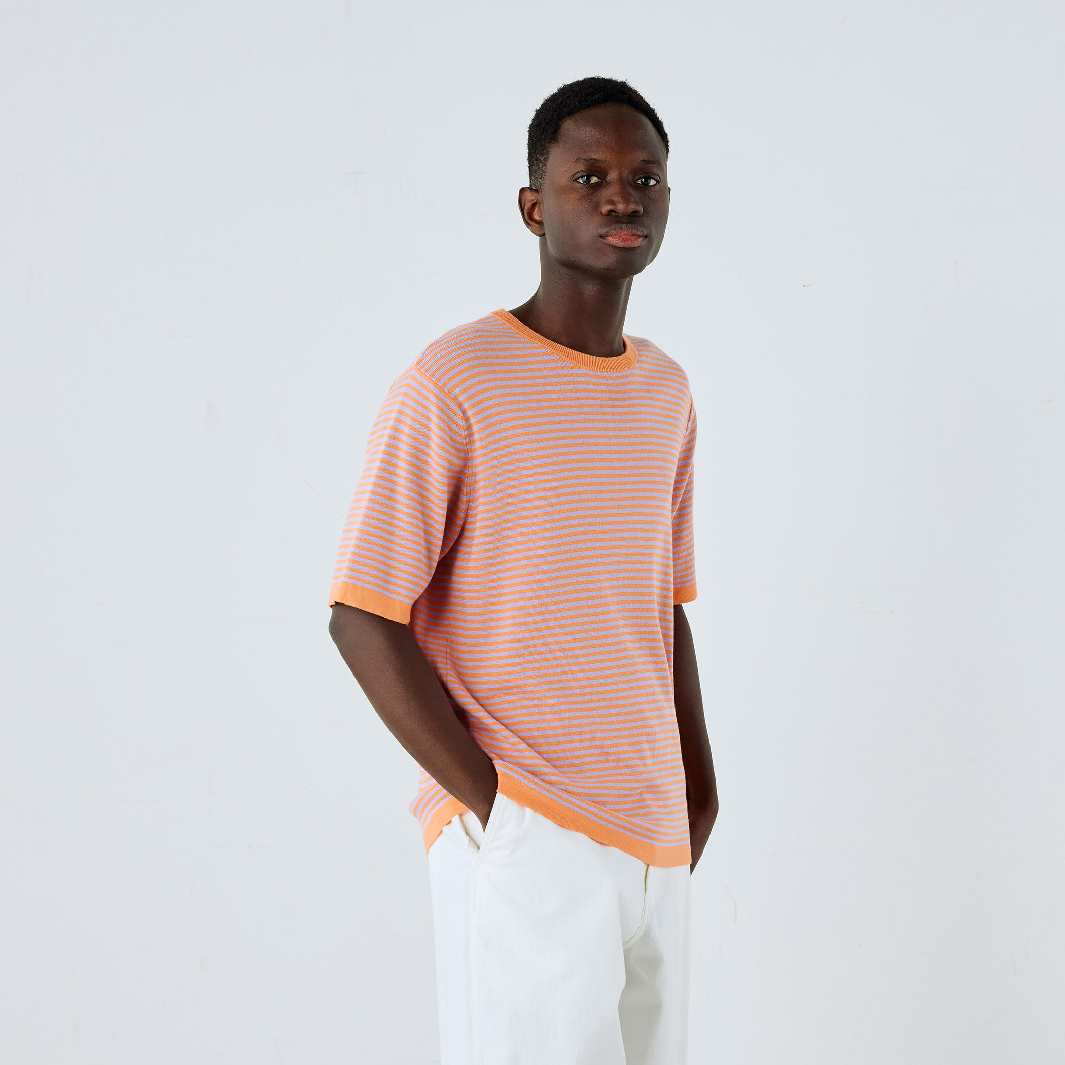 シーアイランドコットン クルーネックプルオーバーニットTシャツ