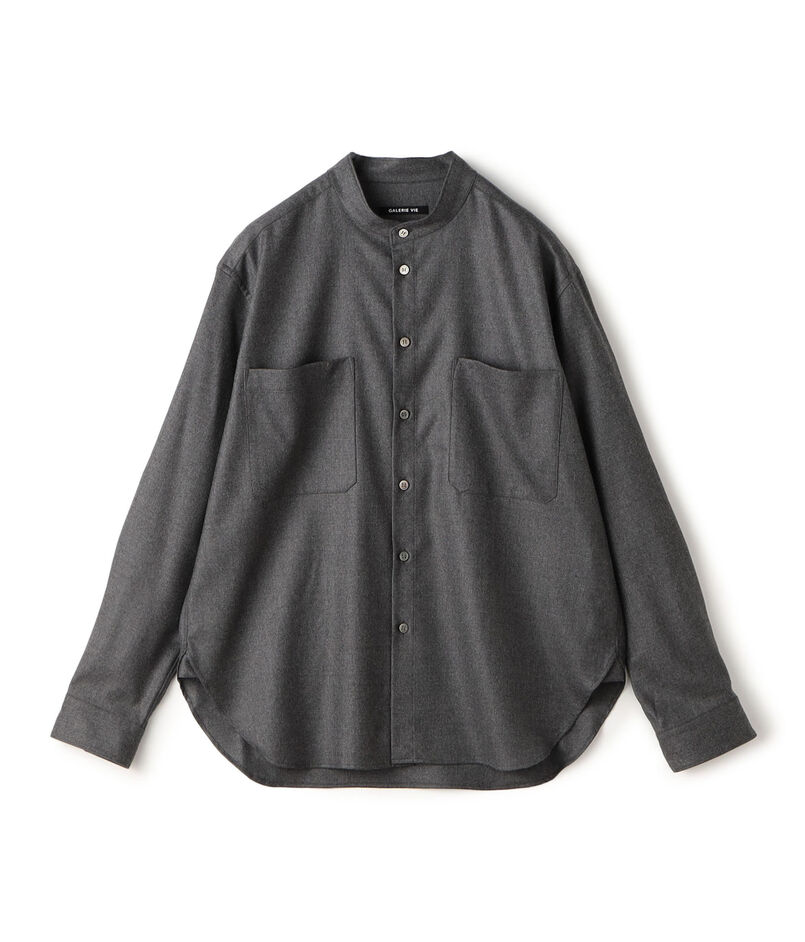 ライトフラノストレッチ スタンドカラーシャツ
