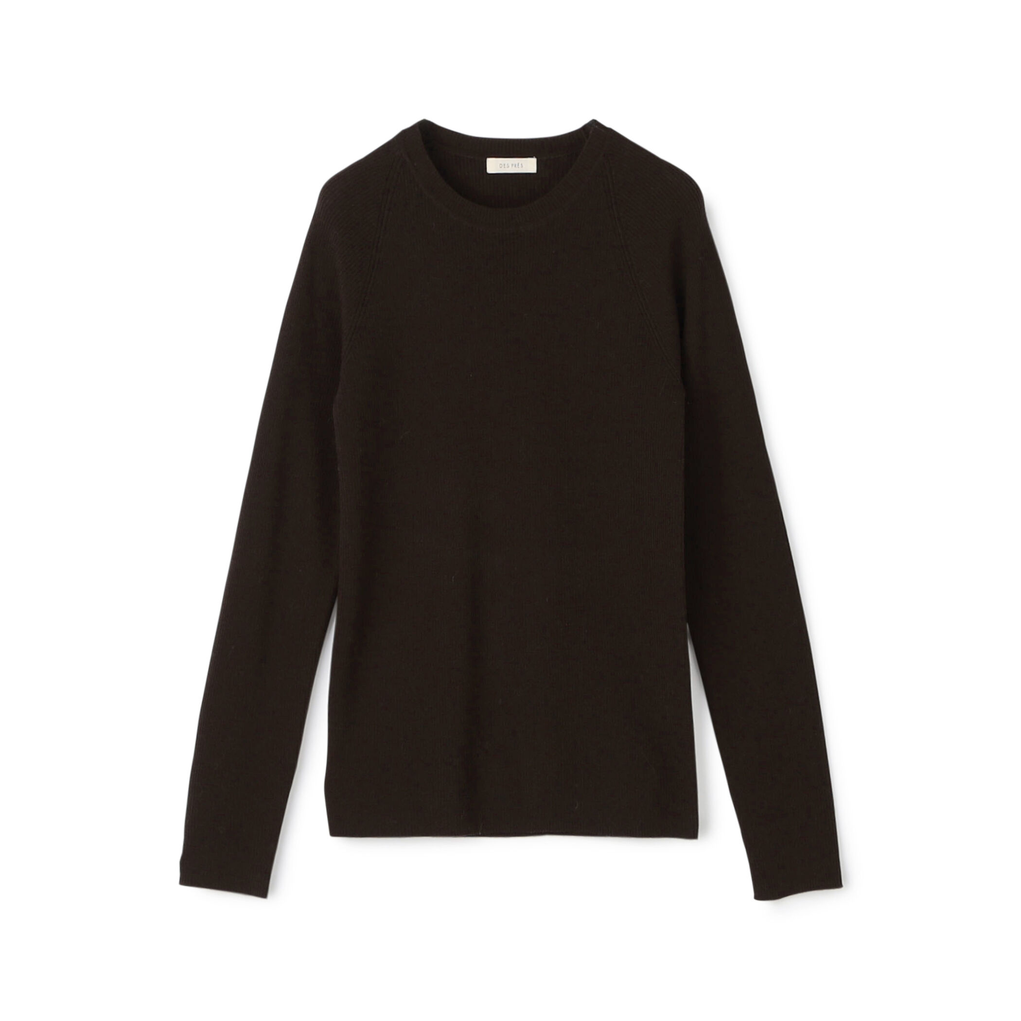 ウーステッドウールファインリブ クルーネックプルオーバー