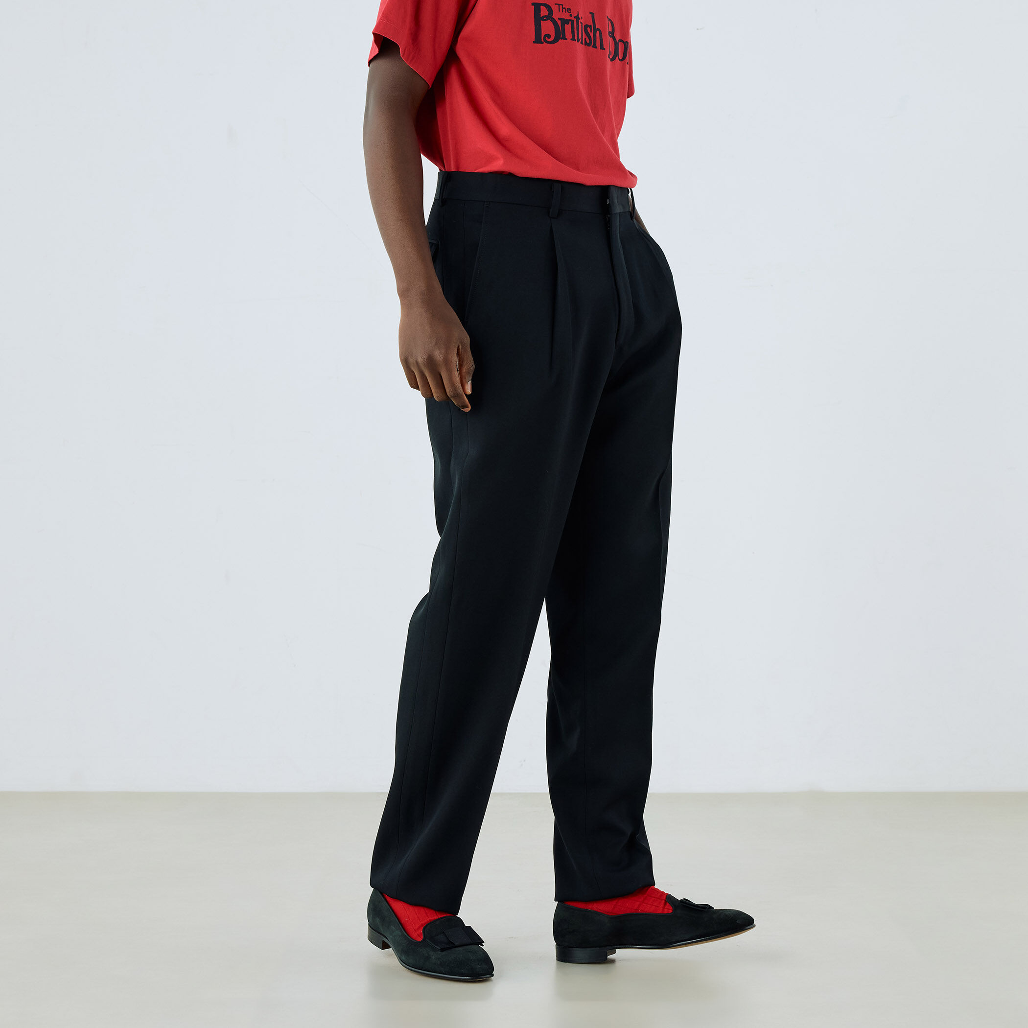 TOMORROWLAND DORMEUIL スラックス ウール アウト1プリーツストレートスラックス DORMEUIL BARATHEA