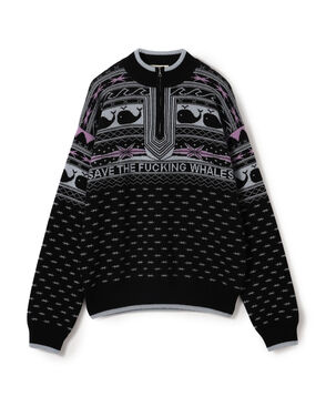 PHIPPS SAVE THE WHALES SWEATER ハーフジッププルオーバー