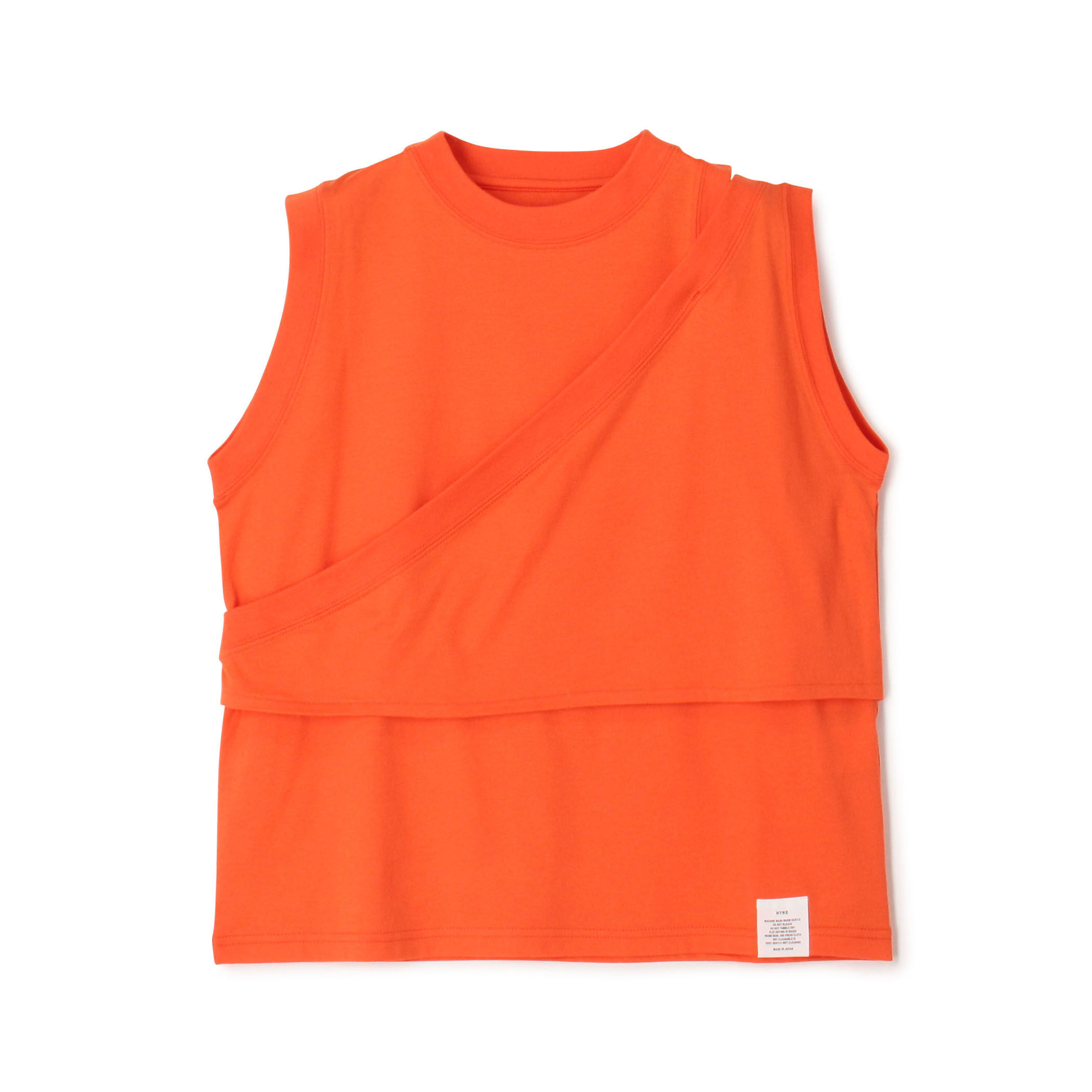 HYKE Tシャツ　オレンジ HYKE DOUBLE SHOULDER TEE｜トゥモローランド 公式通販