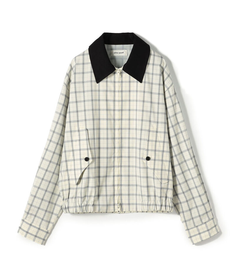 edition pourell Super 120'sトロチェック コットンカラーブルゾン