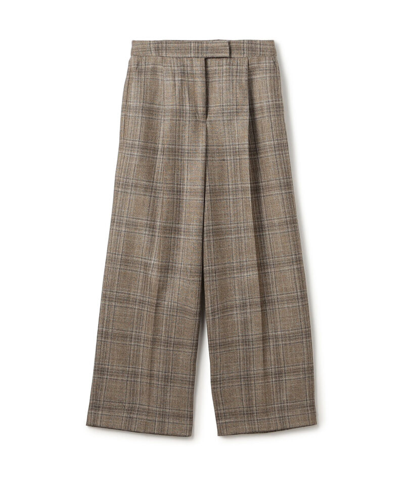 SILK AIR PANE タックワイドパンツ