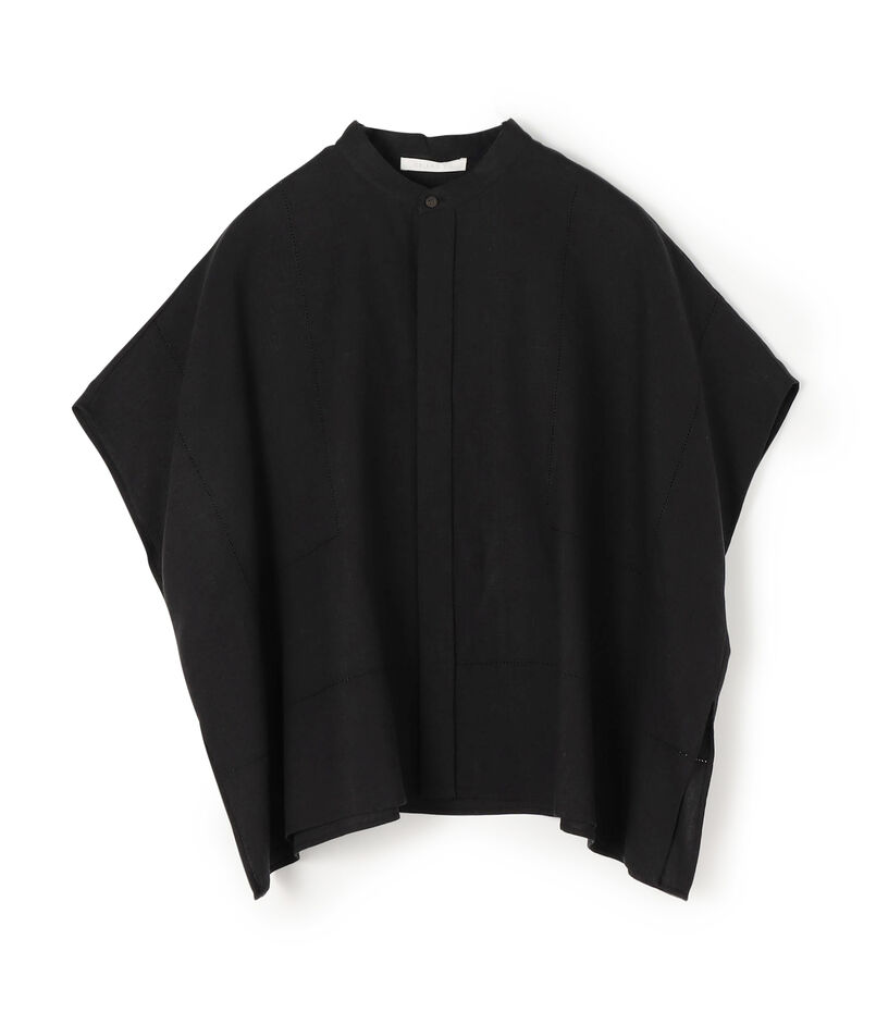 フレンチリネン スタンドカラーシャツ