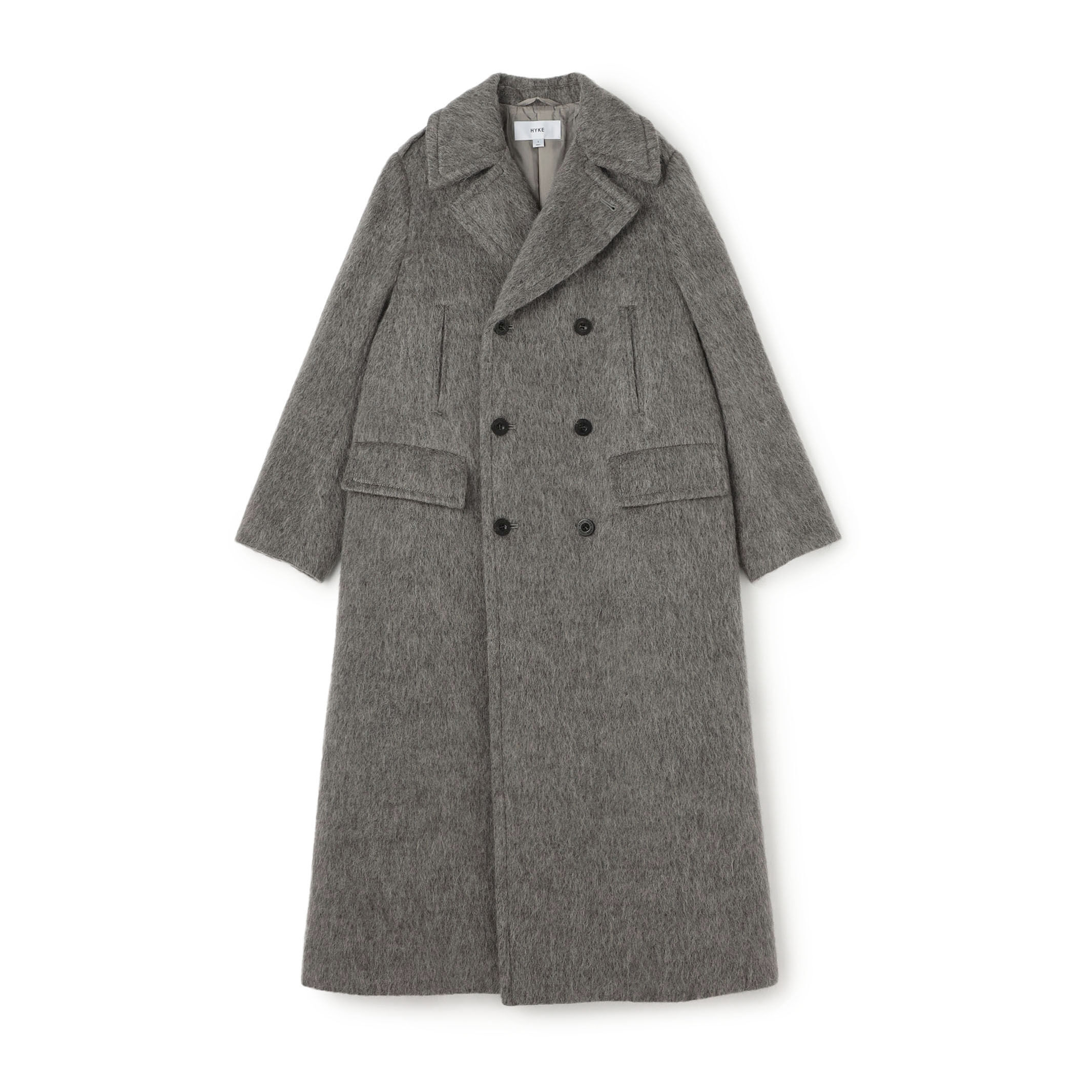 COACH グレー ダブルブレスト ロングコート HYKE SHAGGY DOUBLE BREASTED COAT ダブルブレスト ロングコート