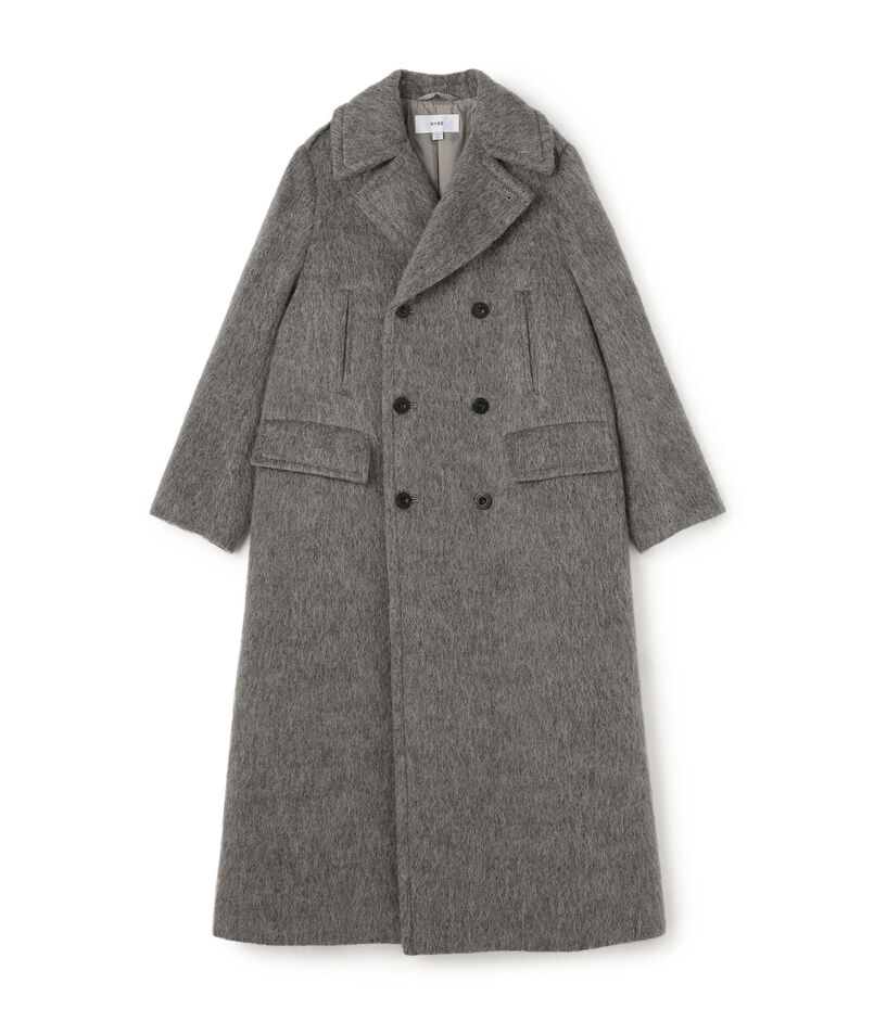 HYKE SHAGGY DOUBLE BREASTED COAT ダブルブレスト ロングコート