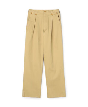 60/2コットンギャバジン 1タックペグトップパンツ