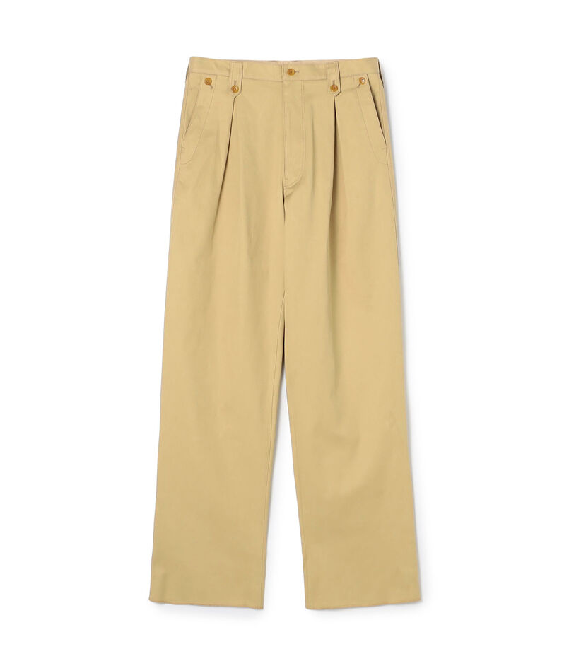 60/2コットンギャバジン 1タックペグトップパンツ
