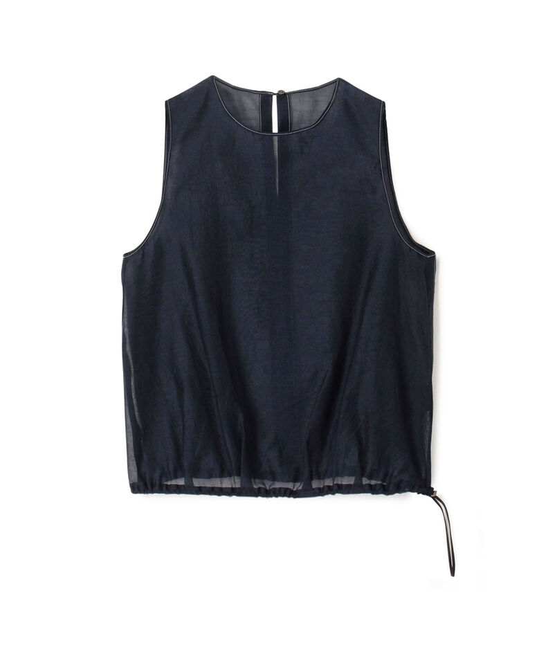 コットンシルクオーガンジー ノースリーブブラウス