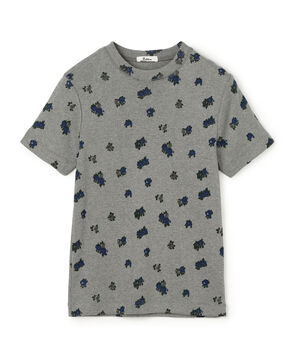 コットンモダールフライス フラワープリント Tシャツ