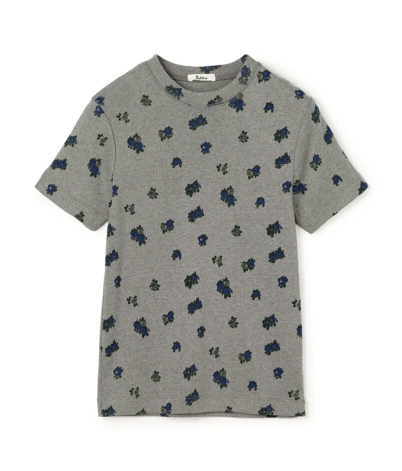 コットンモダールフライス フラワープリント Tシャツ