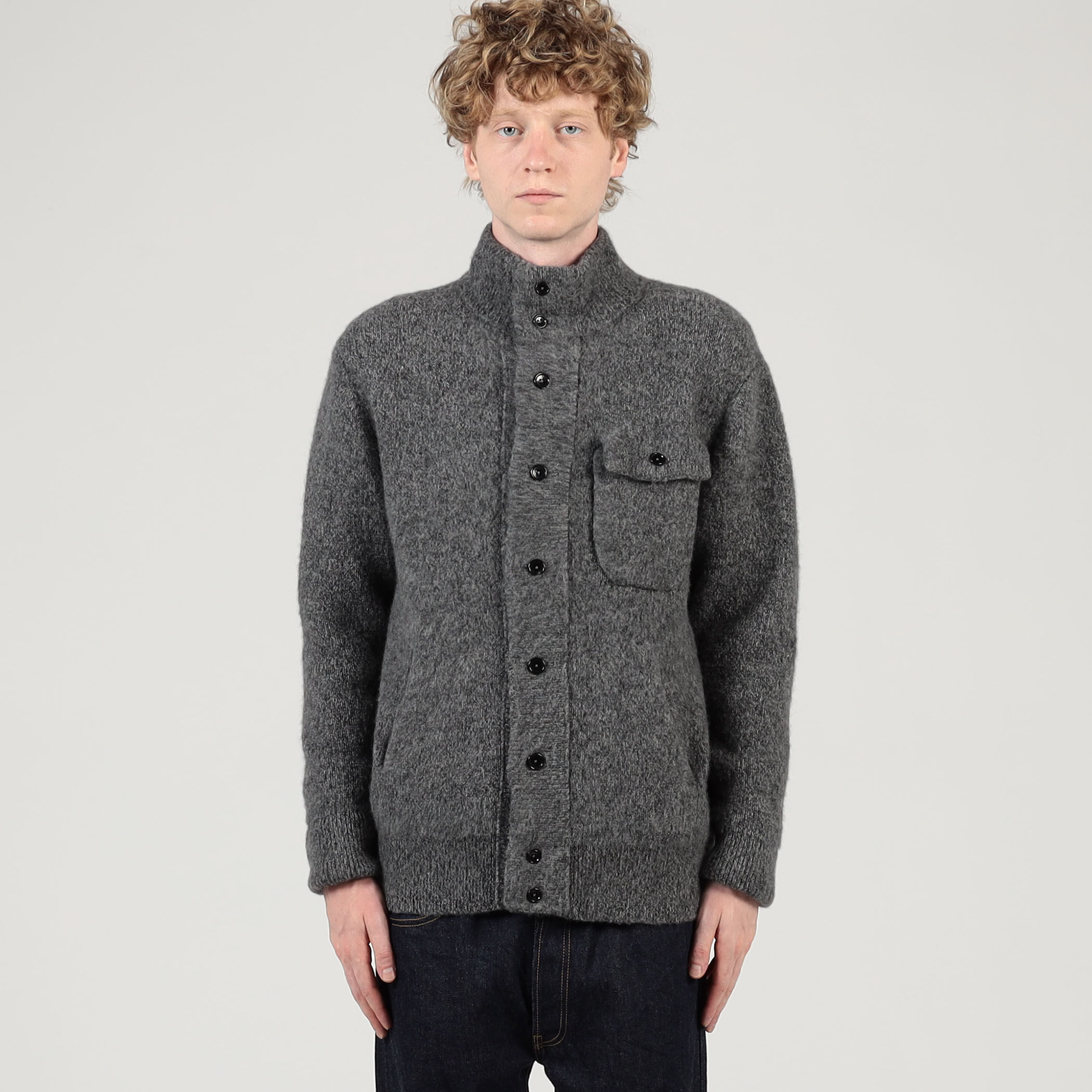 41万 ダンヒル【カシミア シルク】W-Zip ブルゾン ダークグレー XS カタログ掲載】カシミヤブレンドダブルジップニットブルゾン≪手洗い