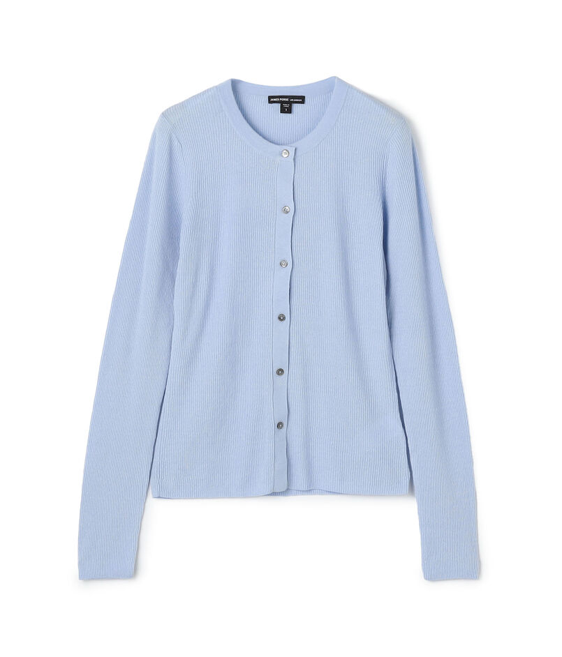 ストレッチリネン クルーネックカーディガン WYLP2598