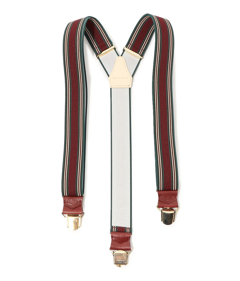 MAISON et VOYAGE Y字クリップ ストライプサスペンダー