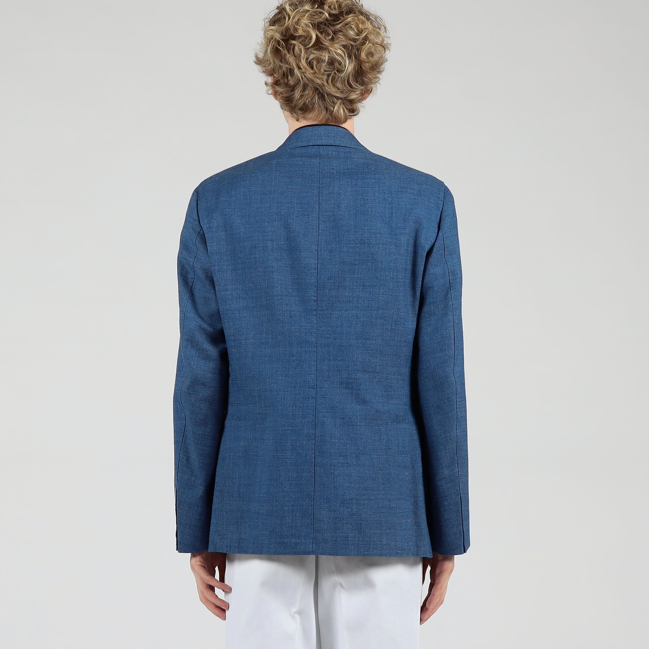 GABO コットンポリエステルリネン シングルブレステッド2Bジャケット