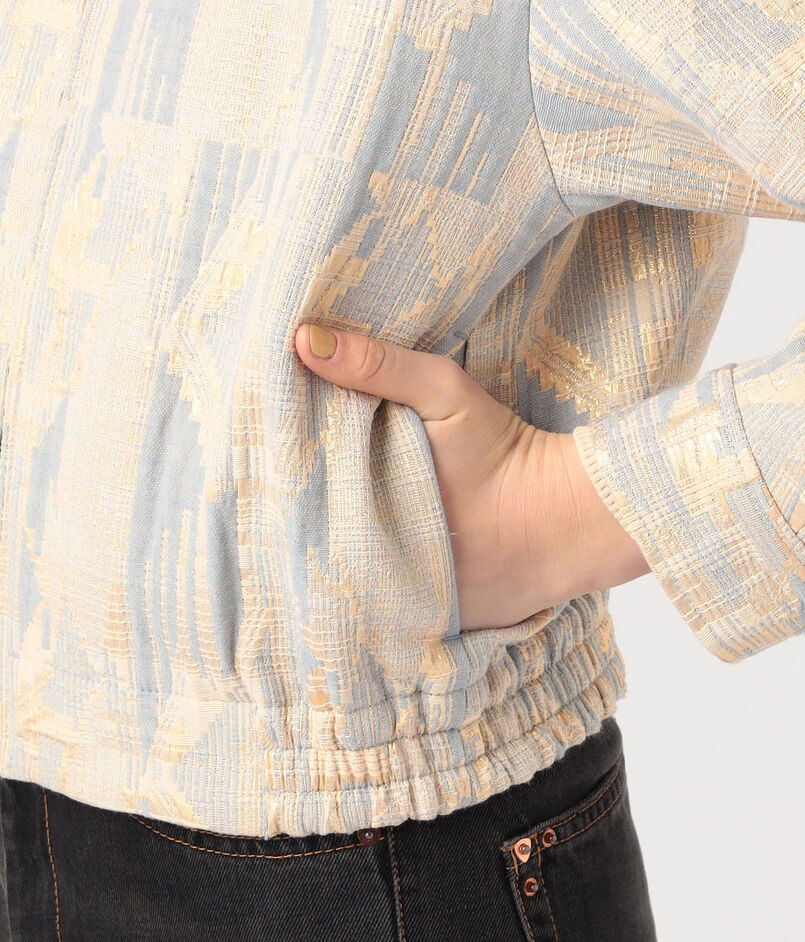 ジオメトリックグリッタージャカード ジップアップブルゾン 