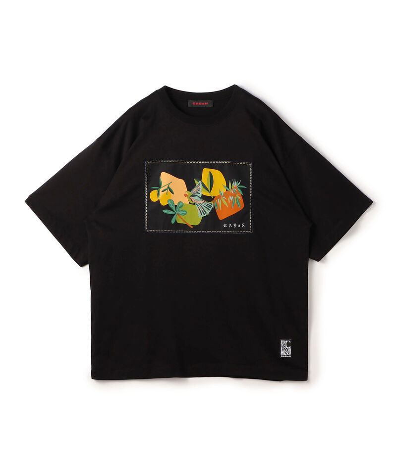 CABaN スビンコットン BIRDプリントTシャツ