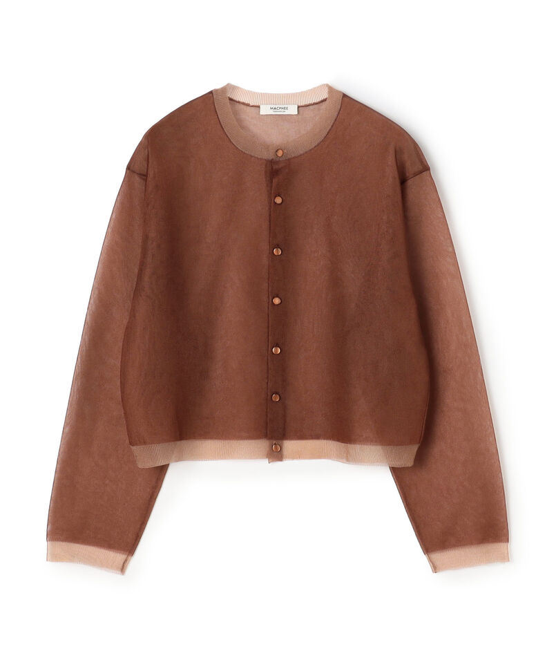 シアーレイヤー クルーネックカーディガン