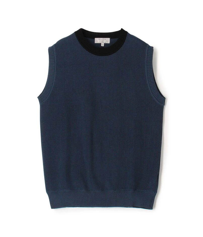 【別注】Raffa Molina コットン クルーネック ニットベスト