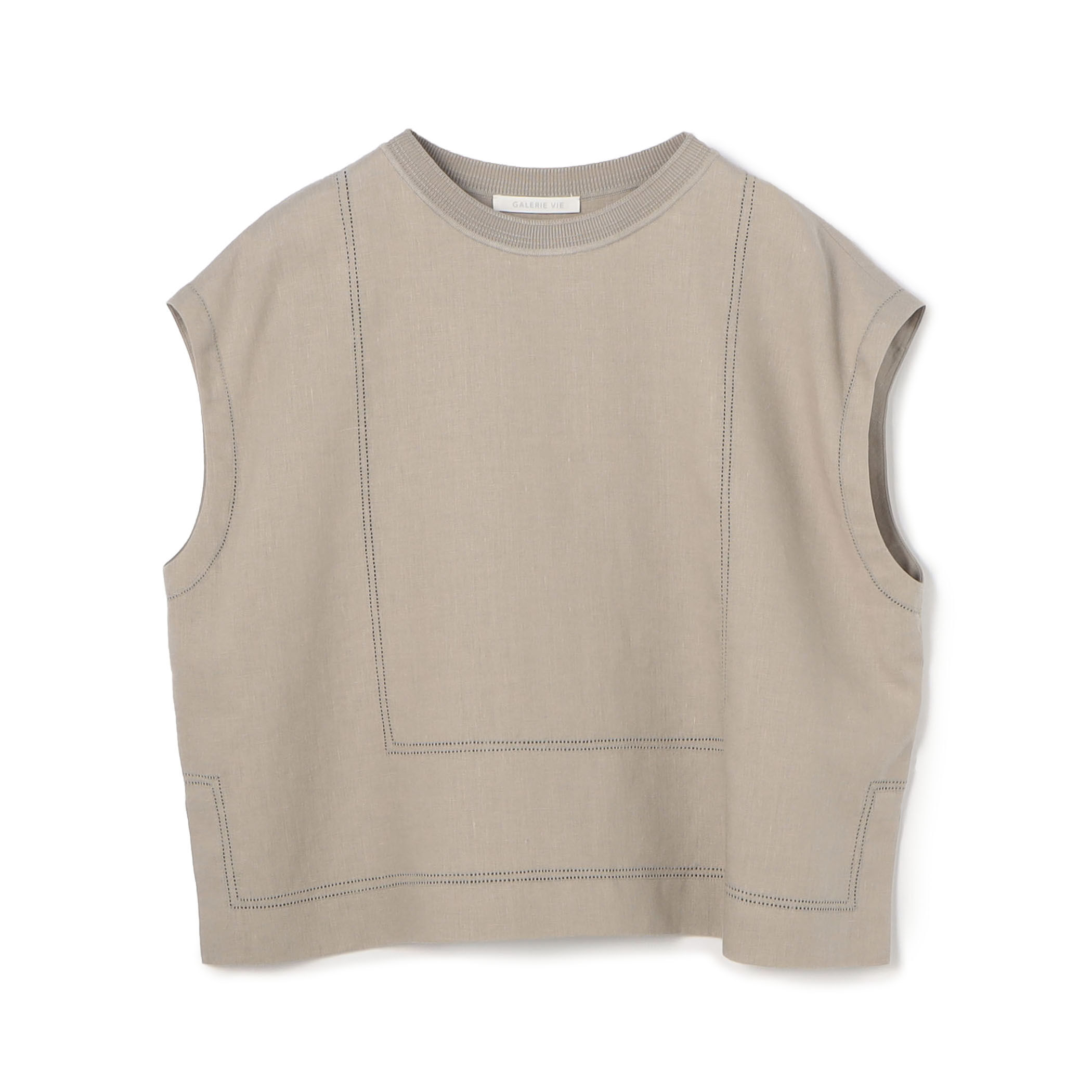 【たまページ】フレンチlinen＊フロントデザインゆったりプルオーバー セール価格】LAOTOUR 麻100％ フレンチリネン プルオーバー