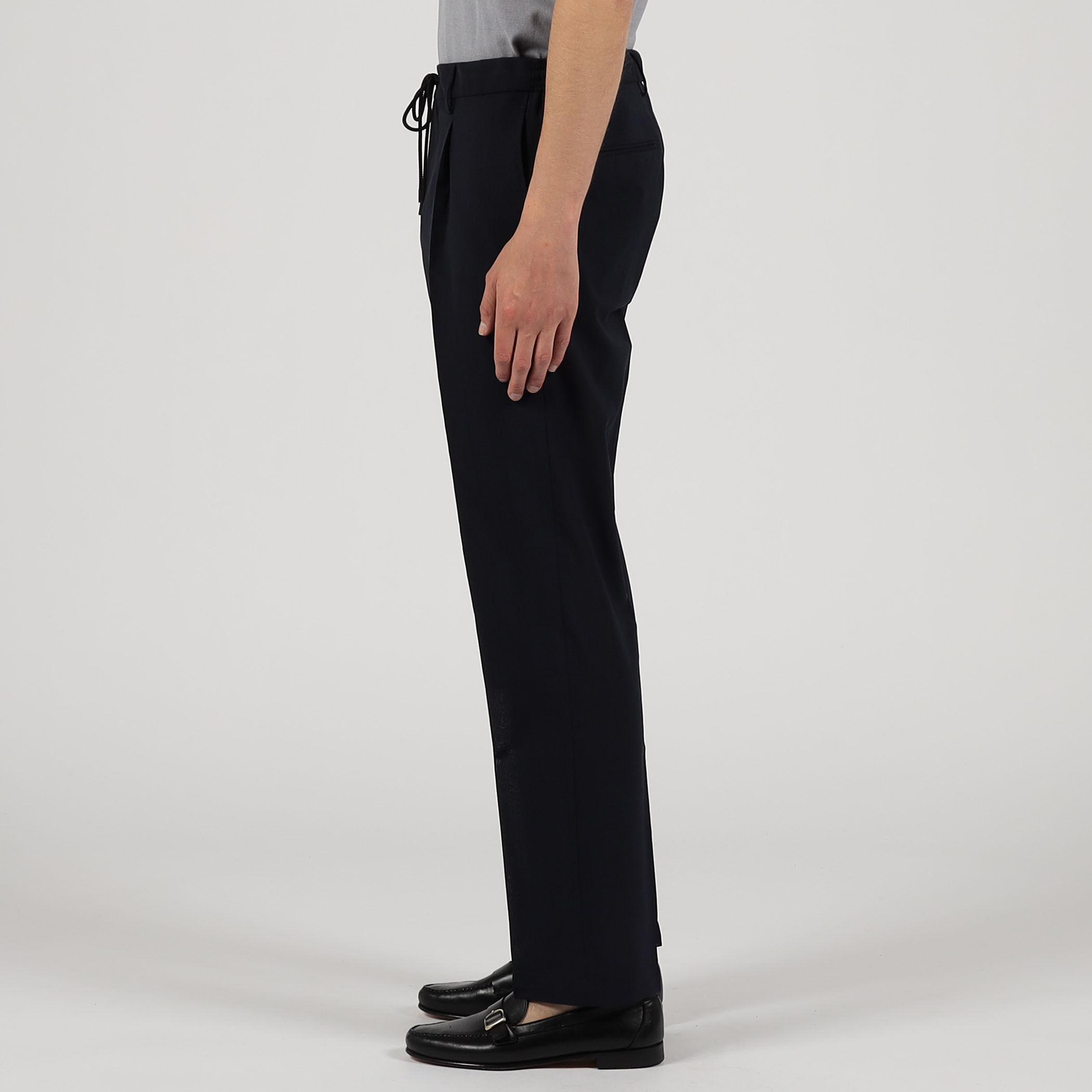 □Super120'sウールポリエステル 1プリーツイージースラックス