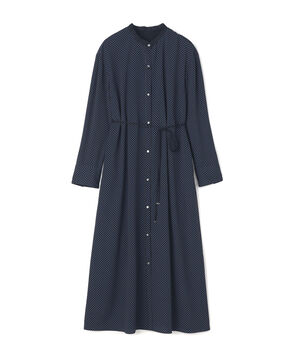 ドットプリント ロングシャツワンピース