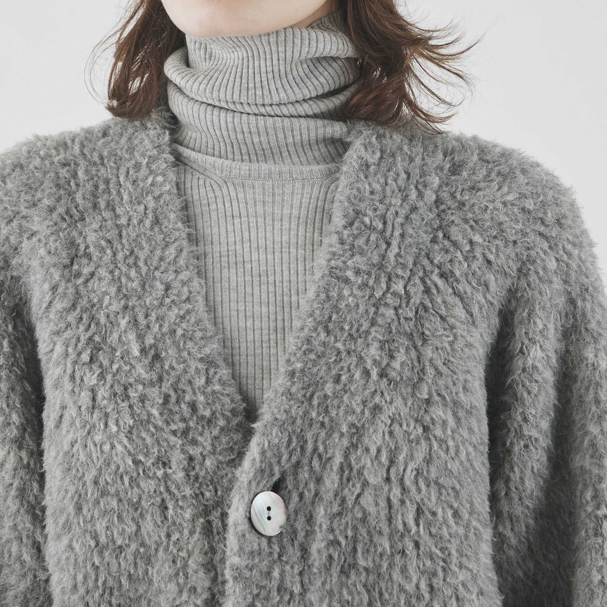 ブリティッシュファー Vネックカーディガン｜トゥモローランド 公式通販